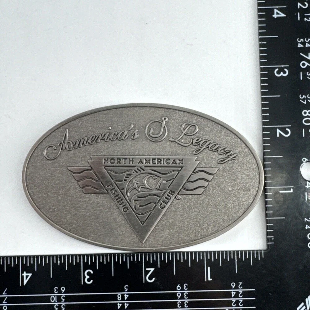 Brass‎ Metal Plaque North American Fishing Club Flat Back America's Legacy Fish